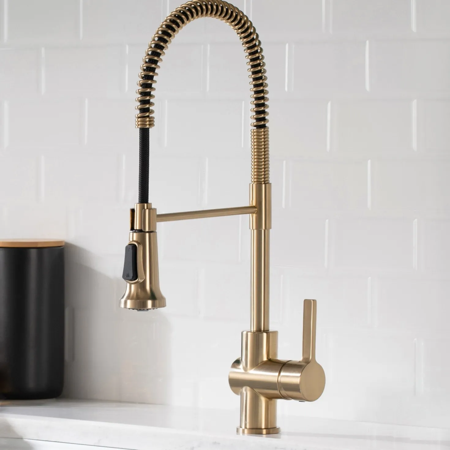 KRAUS Britt Commercial Style Kitchen Faucet in Spot Free Antique Champagne Bronze
