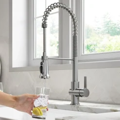 KRAUS Britt Commercial Style Kitchen Faucet with Integrated Water Filter Spout in Spot Free Stainless Steel