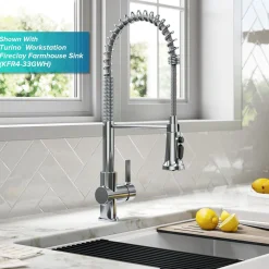 KRAUS Britt Commercial Style Kitchen Faucet with Integrated Water Filter Spout in Chrome