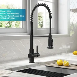 KRAUS Britt Commercial Style Kitchen Faucet with Integrated Water Filter Spout in Matte Black
