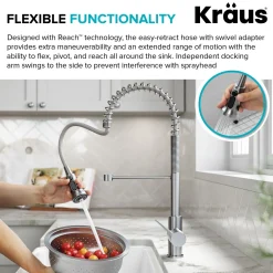 KRAUS Britt Commercial Style Kitchen Faucet with Integrated Water Filter Spout in Matte Black