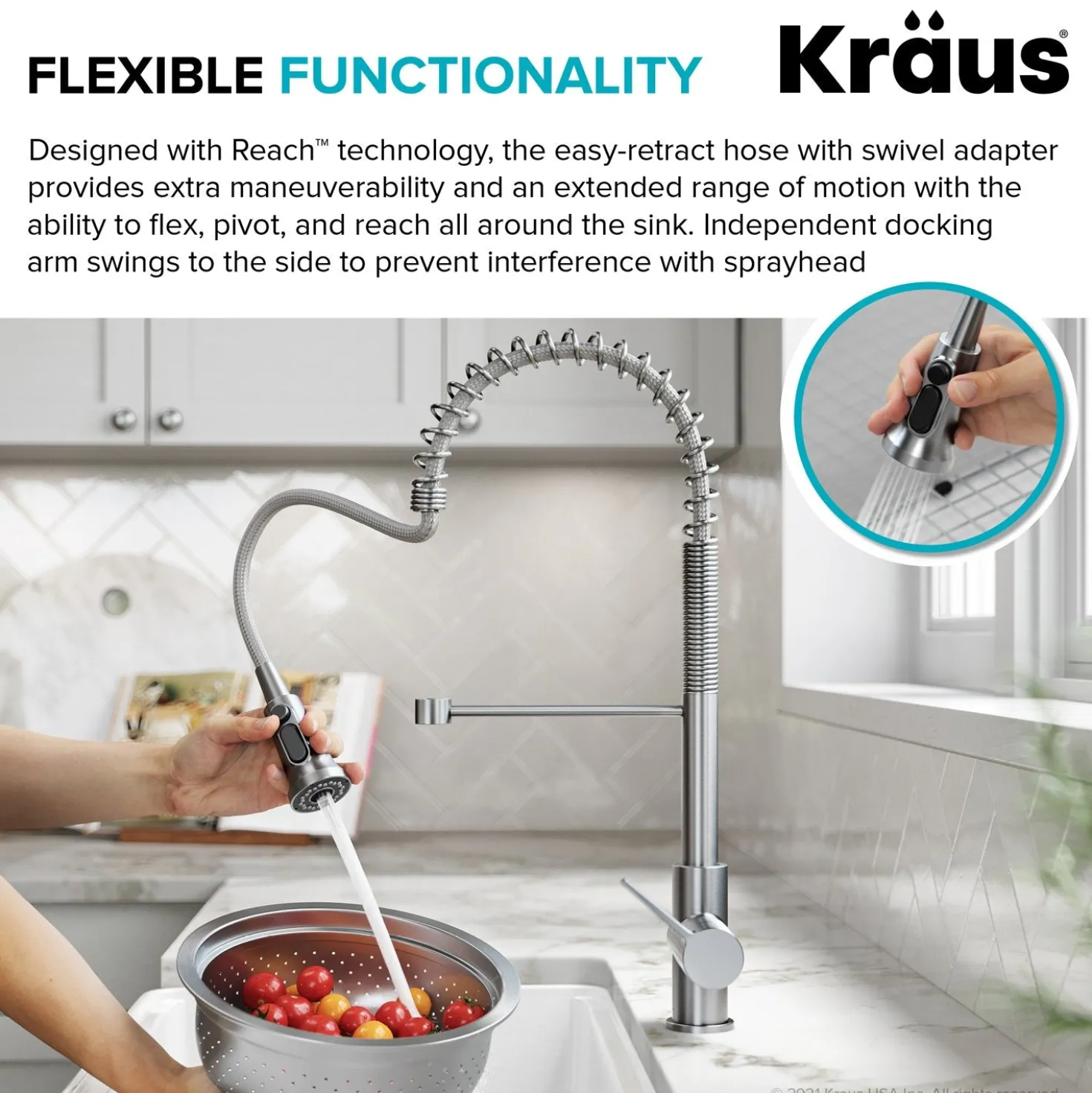 KRAUS Britt Commercial Style Kitchen Faucet with Integrated Water Filter Spout in Matte Black