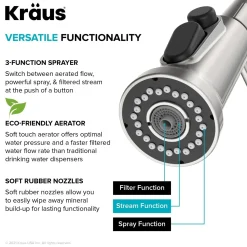 KRAUS Britt Commercial Style Kitchen Faucet with Integrated Water Filter Spout in Matte Black