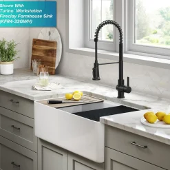 KRAUS Britt Commercial Style Kitchen Faucet with Integrated Water Filter Spout in Matte Black