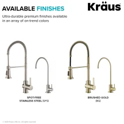 KRAUS Britt Commercial Style Kitchen Faucet and Purita Water Filter Faucet Combo in Spot Free Stainless Steel