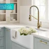 KRAUS Britt Single Handle Pull Down Kitchen Faucet in Spot-Free Brushed Brass