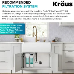 KRAUS Britt Single Handle Pull Down Kitchen Faucet in Spot-Free Brushed Brass