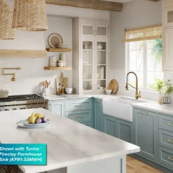 KRAUS Britt Single Handle Pull Down Kitchen Faucet in Spot-Free Brushed Brass