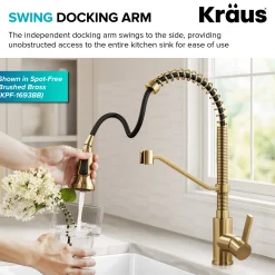 KRAUS Britt Single Handle Pull Down Kitchen Faucet in Matte Black