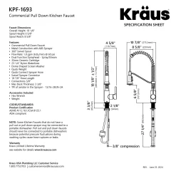 KRAUS Britt Single Handle Pull Down Kitchen Faucet in Matte Black