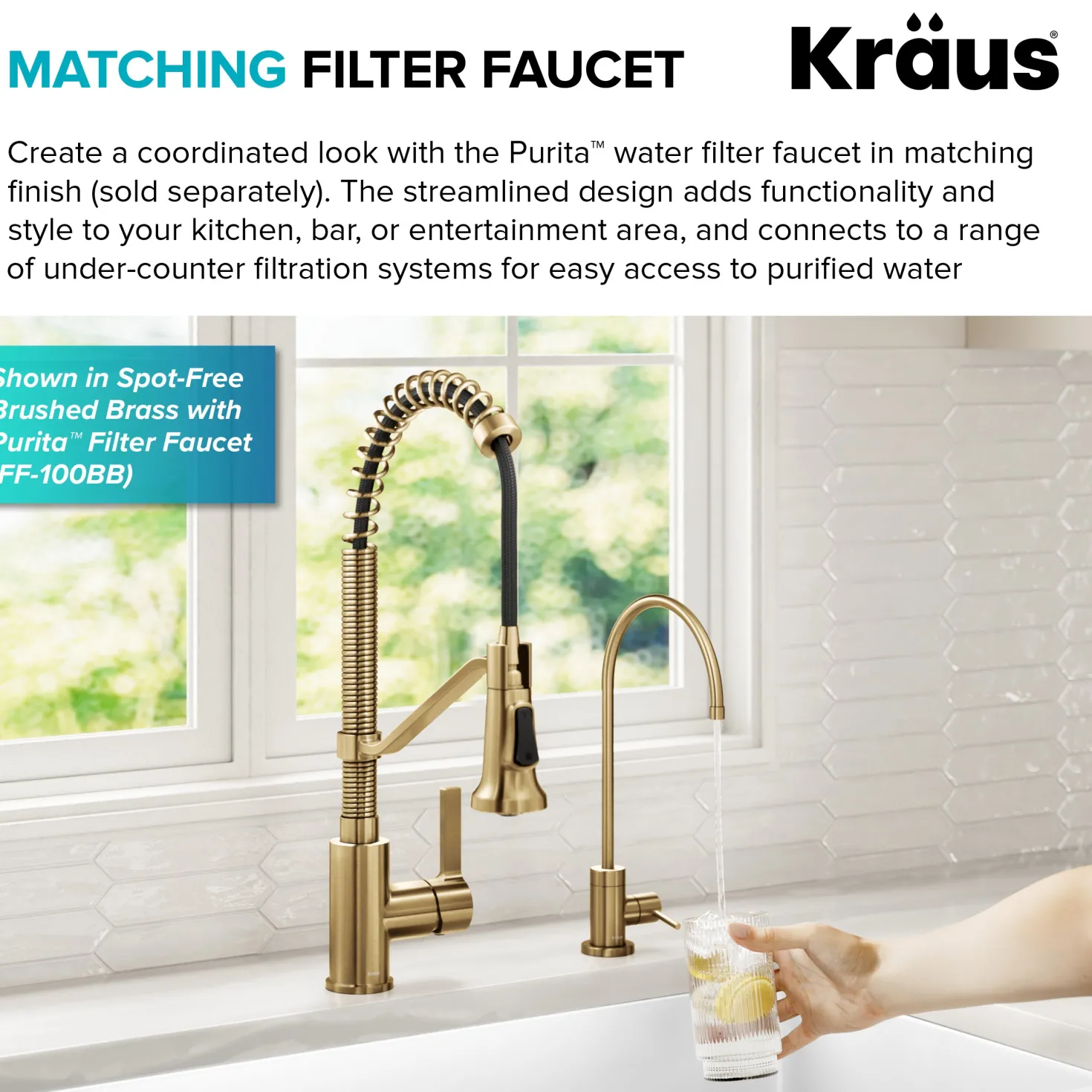 KRAUS Britt Single Handle Pull Down Kitchen Faucet in Matte Black