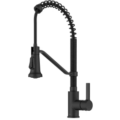 KRAUS Britt Single Handle Pull Down Kitchen Faucet in Matte Black