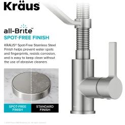 KRAUS Britt Single Handle Pull Down Kitchen Faucet in Spot-Free Stainless Steel
