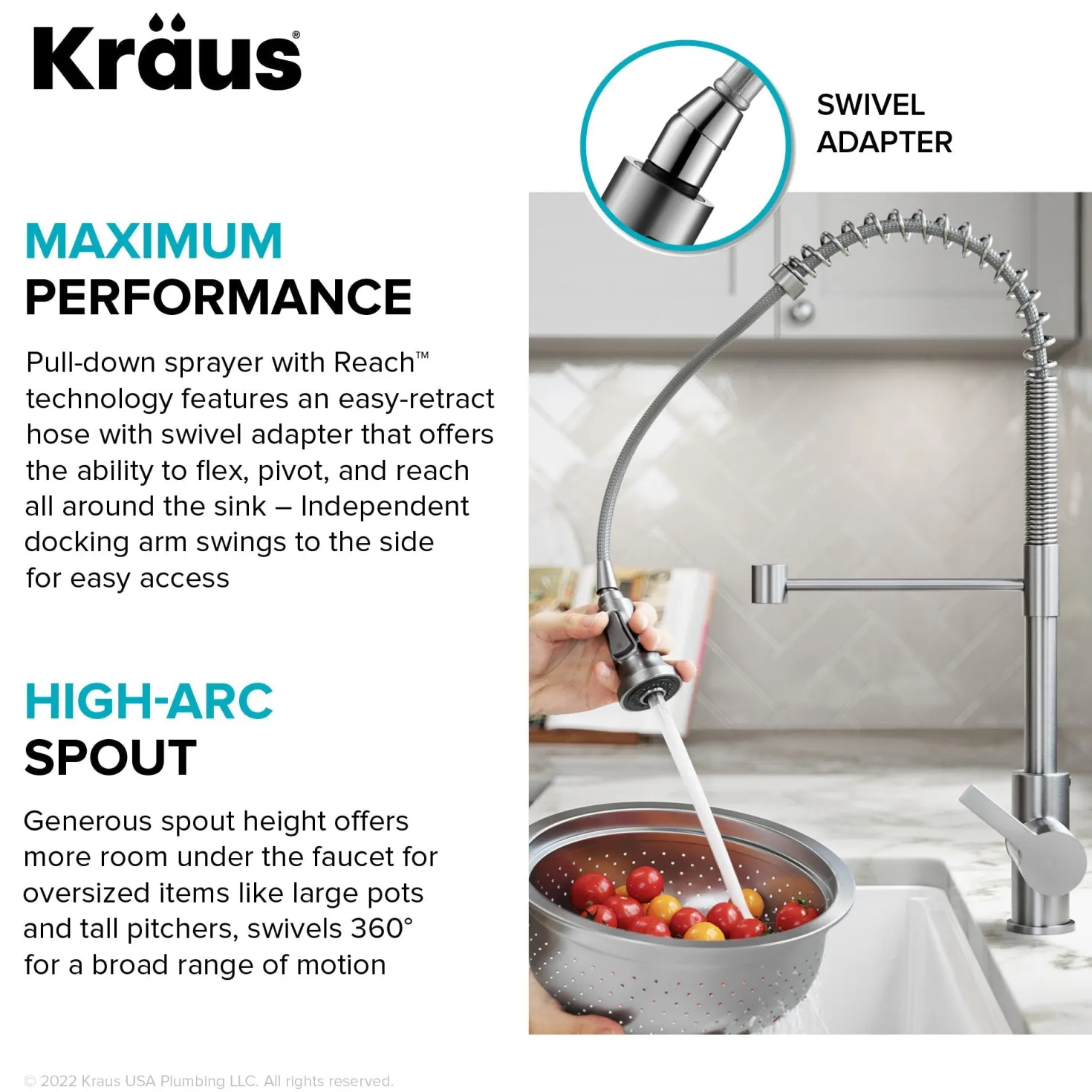 KRAUS Britt Touchless Pull-Down Single Handle Faucet in Matte Black