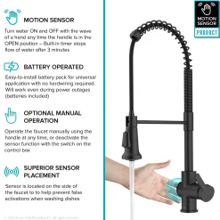 KRAUS Britt Touchless Pull-Down Single Handle Faucet in Matte Black