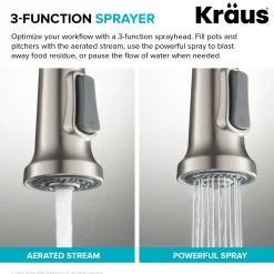 KRAUS Britt Touchless Pull-Down Single Handle Faucet in Spot Free Antique Champagne Bronze