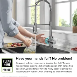 KRAUS Britt Touchless Pull-Down Single Handle Faucet in Spot Free Stainless Steel