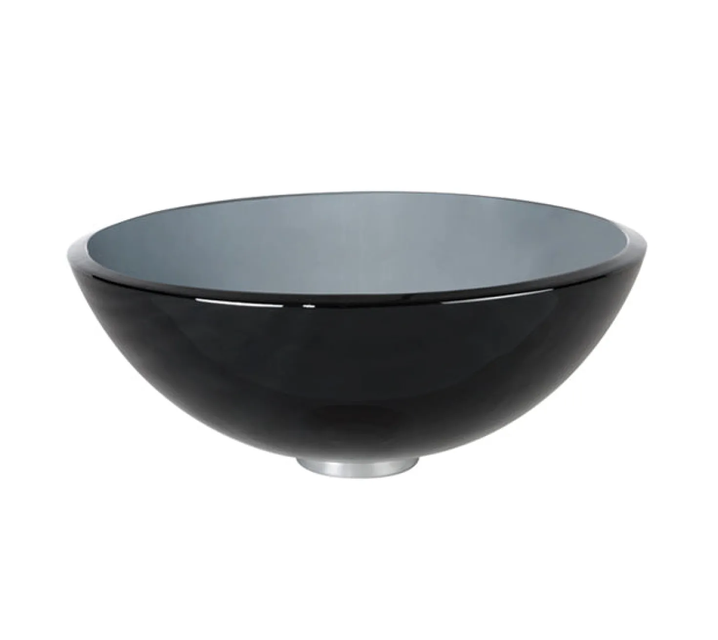 KRAUS Clear Black 14" Glass Vessel Bathroom Sink with PU-MR