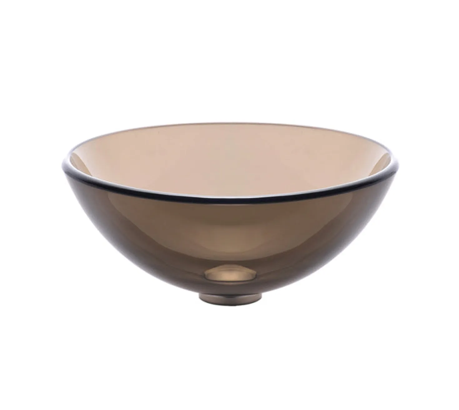 KRAUS Clear Brown 14" Glass Vessel Bathroom Sink with PU-MR