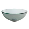 KRAUS Clear 14" Glass Vessel Bathroom Sink with PU-MR