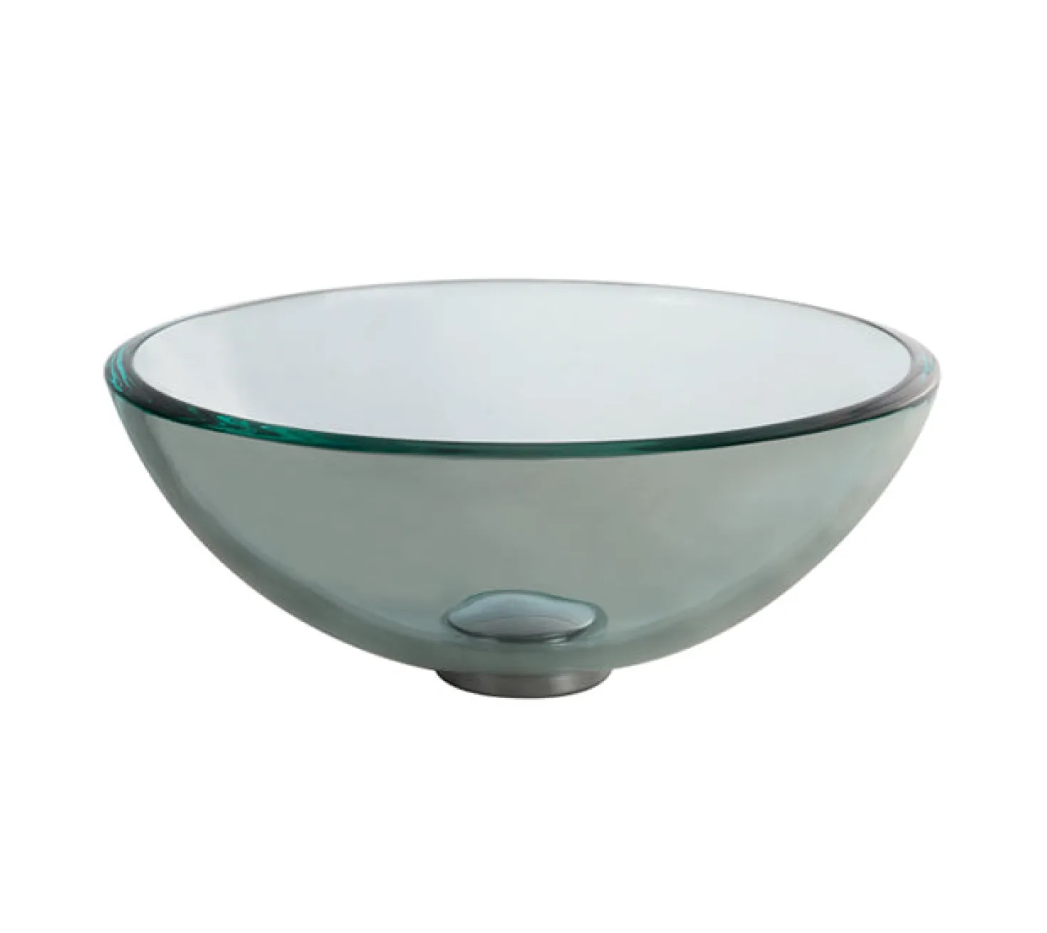 KRAUS Clear 14" Glass Vessel Bathroom Sink with PU-MR