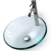 KRAUS Clear Glass Vessel Sink and Ramus Faucet