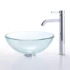 KRAUS Clear 14" Glass Vessel Sink and Ramus Faucet