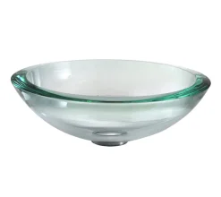 KRAUS Clear 34mm edge Glass Vessel Bathroom Sink with PU-MR