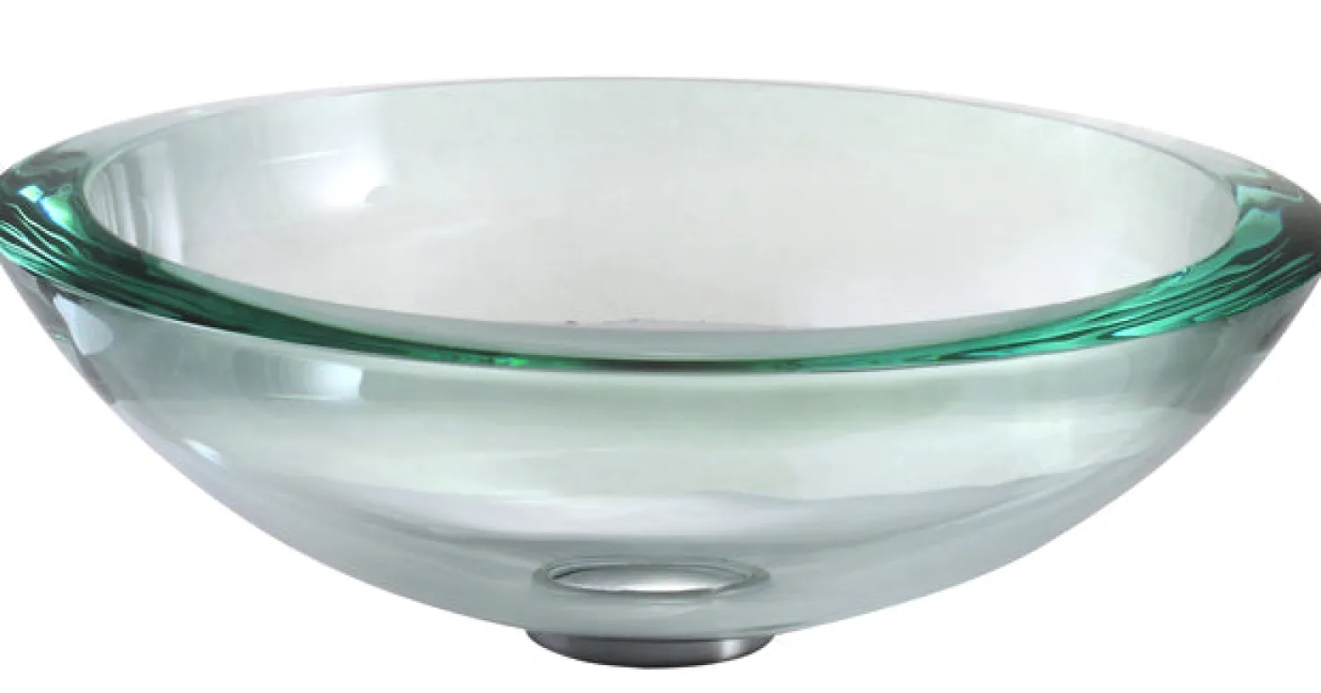 KRAUS Clear 34mm edge Glass Vessel Bathroom Sink with PU-MR