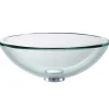 KRAUS Clear 19mm thick Glass Vessel Bathroom Sink with PU-MR