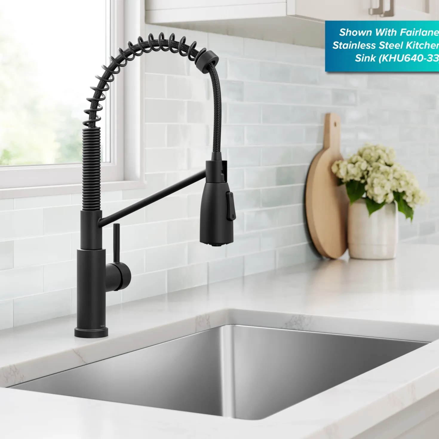 KRAUS Coda Commercial Style Single Handle Pull Down Kitchen Faucet in Matte Black