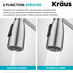 KRAUS Coda Commercial Style Single Handle Pull Down Kitchen Faucet in Matte Black