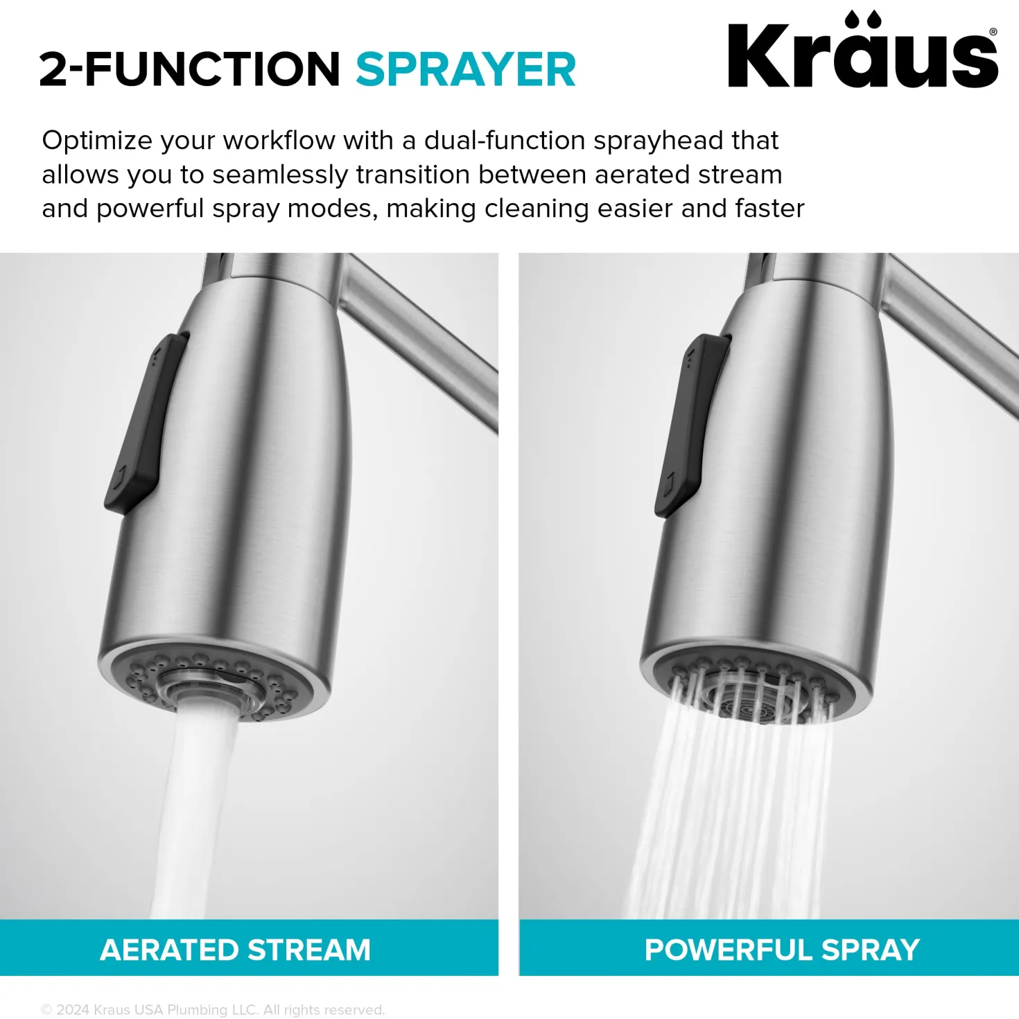 KRAUS Coda Commercial Style Single Handle Pull Down Kitchen Faucet in Matte Black