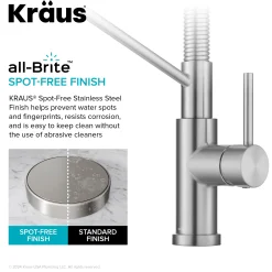 KRAUS Coda Commercial Style Single Handle Pull Down Kitchen Faucet in Spot-Free Stainless Steel