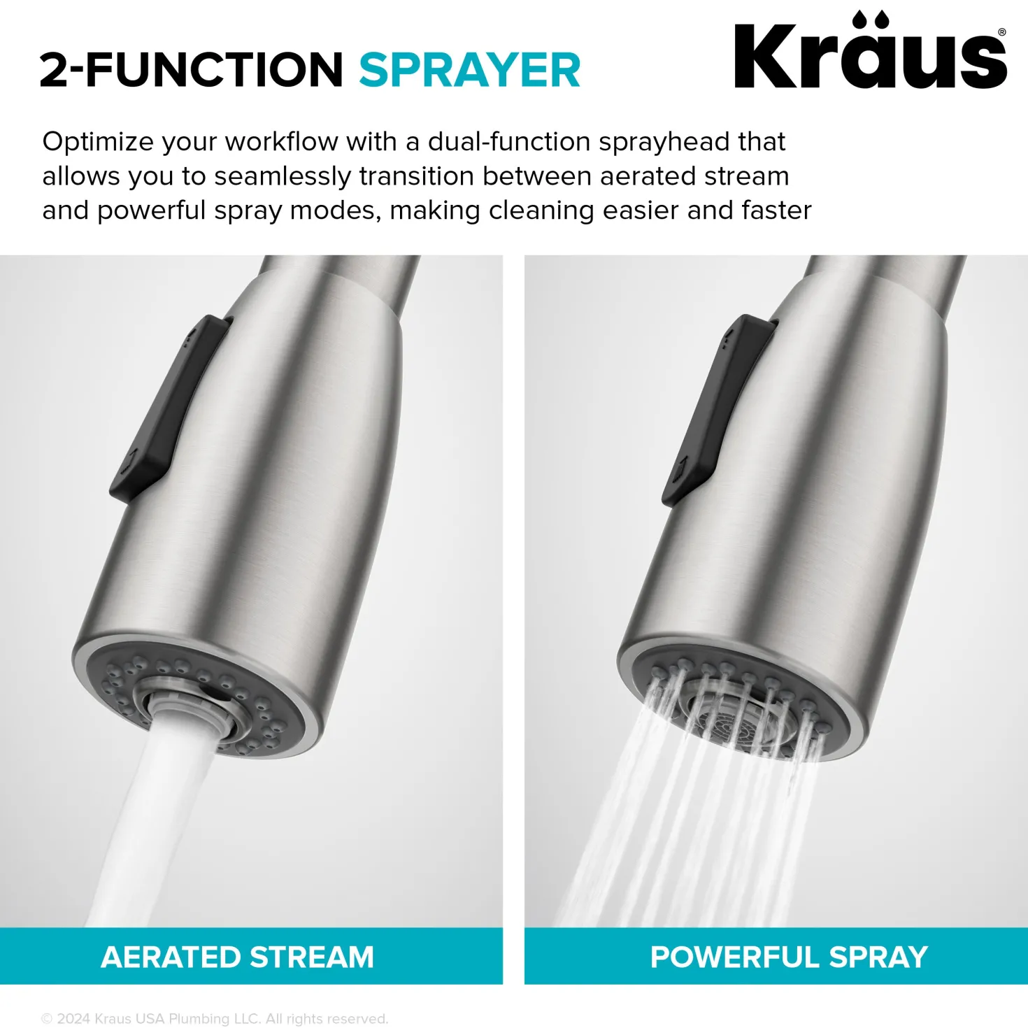 KRAUS Coda Single Handle Pull Down Kitchen Faucet in Matte Black