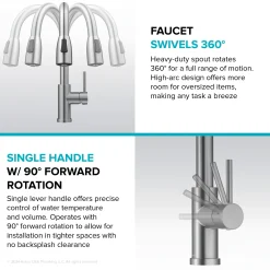 KRAUS Coda Single Handle Pull Down Kitchen Faucet in Matte Black