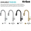 KRAUS Coda Single Handle Pull Down Kitchen Faucet in Spot-Free Brushed Brass