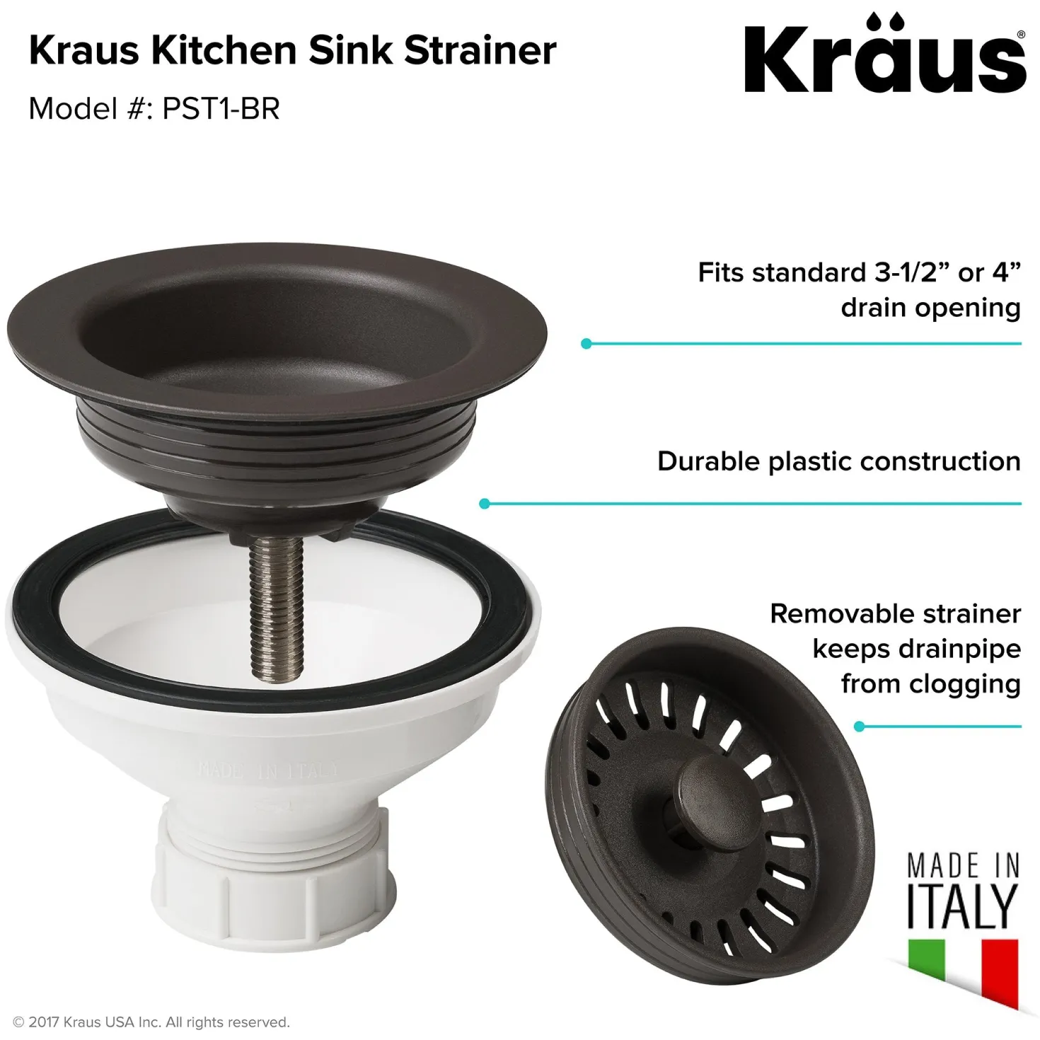KRAUS Color Matched Kitchen Sink Strainer