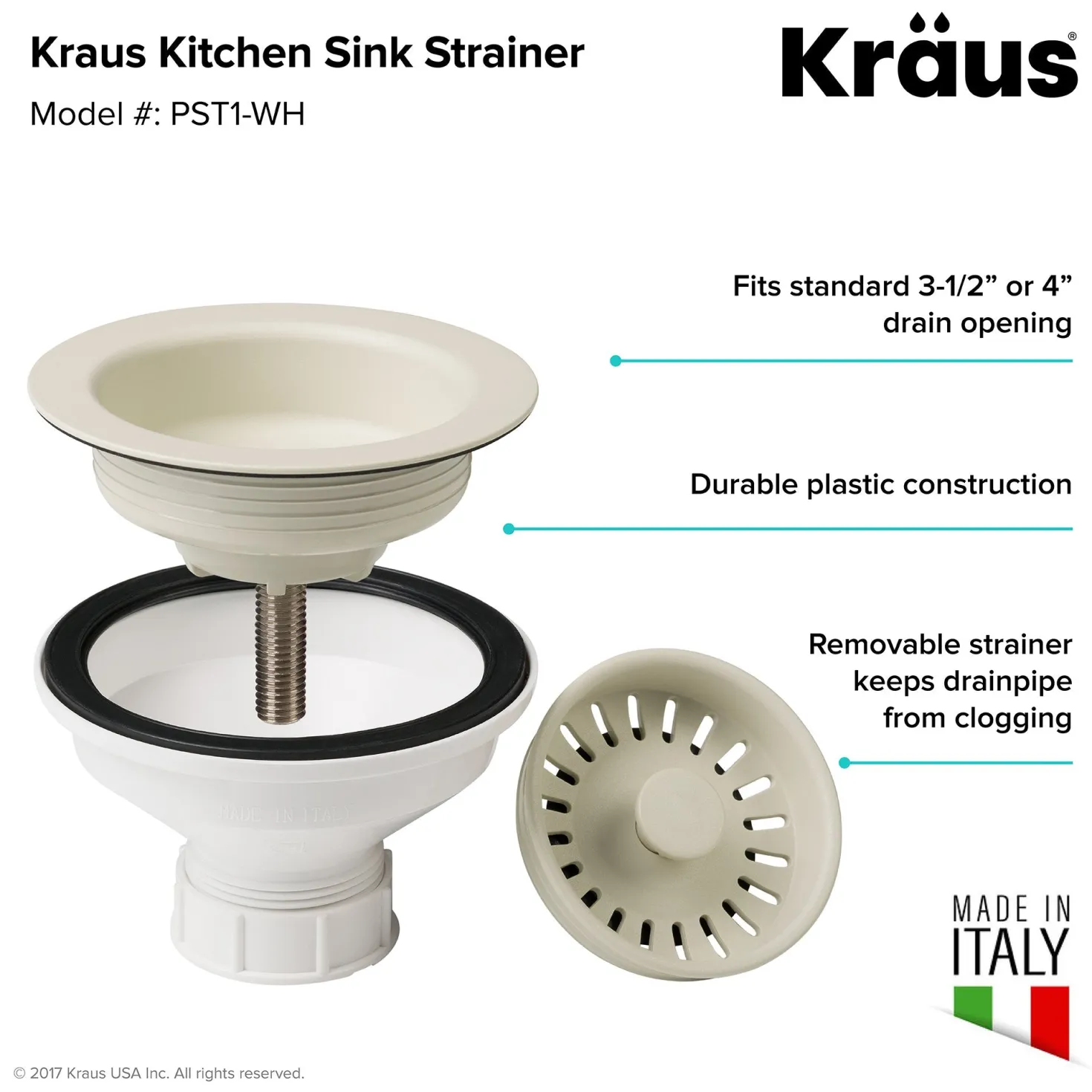 KRAUS Color Matched Kitchen Sink Strainer
