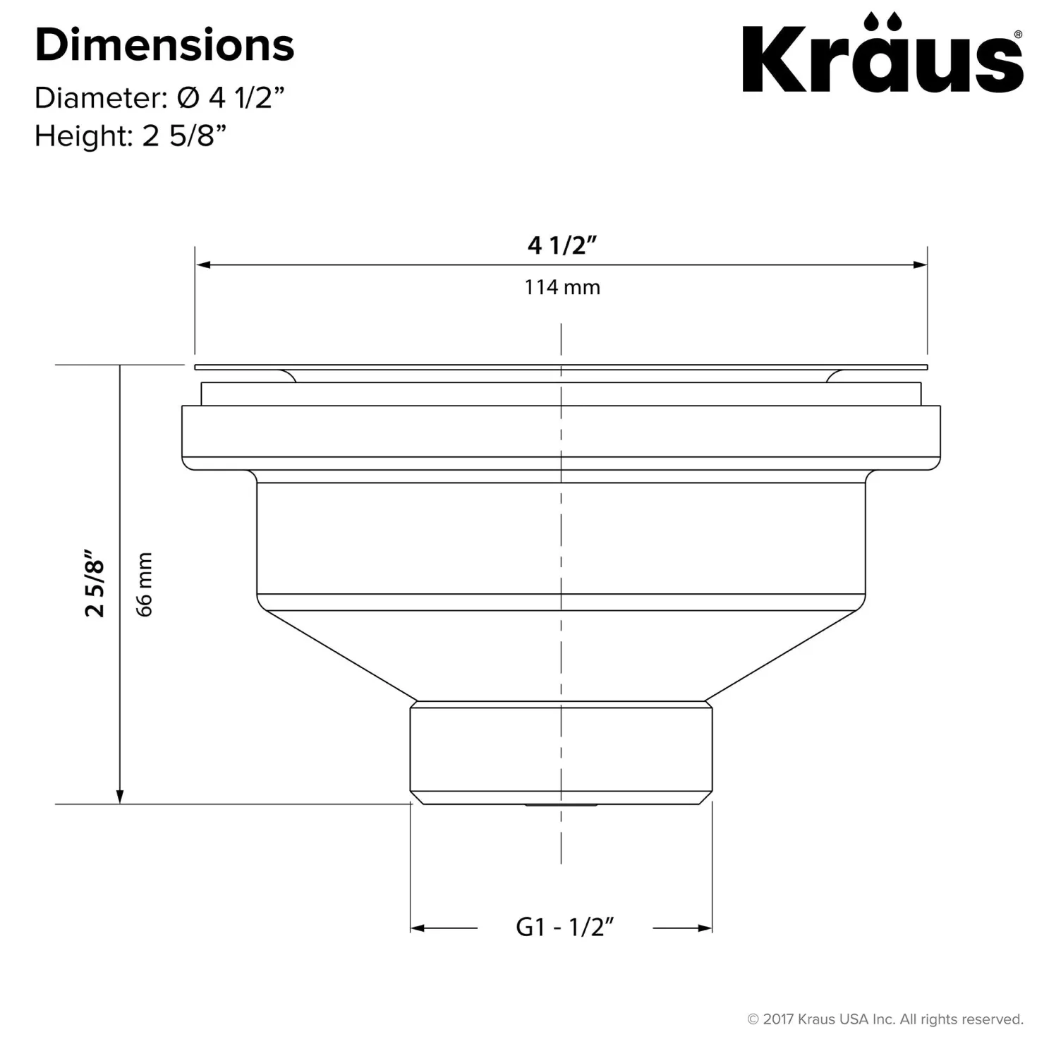 KRAUS Color Matched Kitchen Sink Strainer