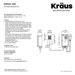 KRAUS Contemporary Flat Top Button Garbage Disposal Air Switch Kit in Antique Champagne Bronze
