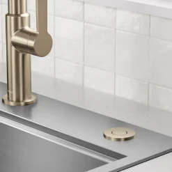 KRAUS Contemporary Flat Top Button Garbage Disposal Air Switch Kit in Antique Champagne Bronze