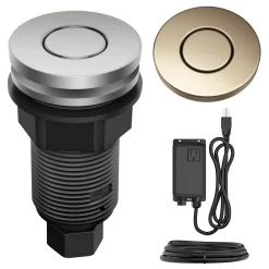 KRAUS Contemporary Flat Top Button Garbage Disposal Air Switch Kit in Antique Champagne Bronze
