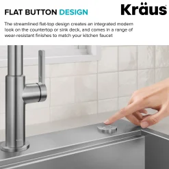 KRAUS Contemporary Flat Top Button Garbage Disposal Air Switch Kit in Spot-Free Stainless