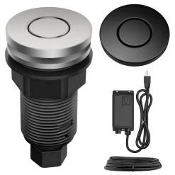KRAUS Contemporary Flat Top Button Garbage Disposal Air Switch Kit in Matte Black