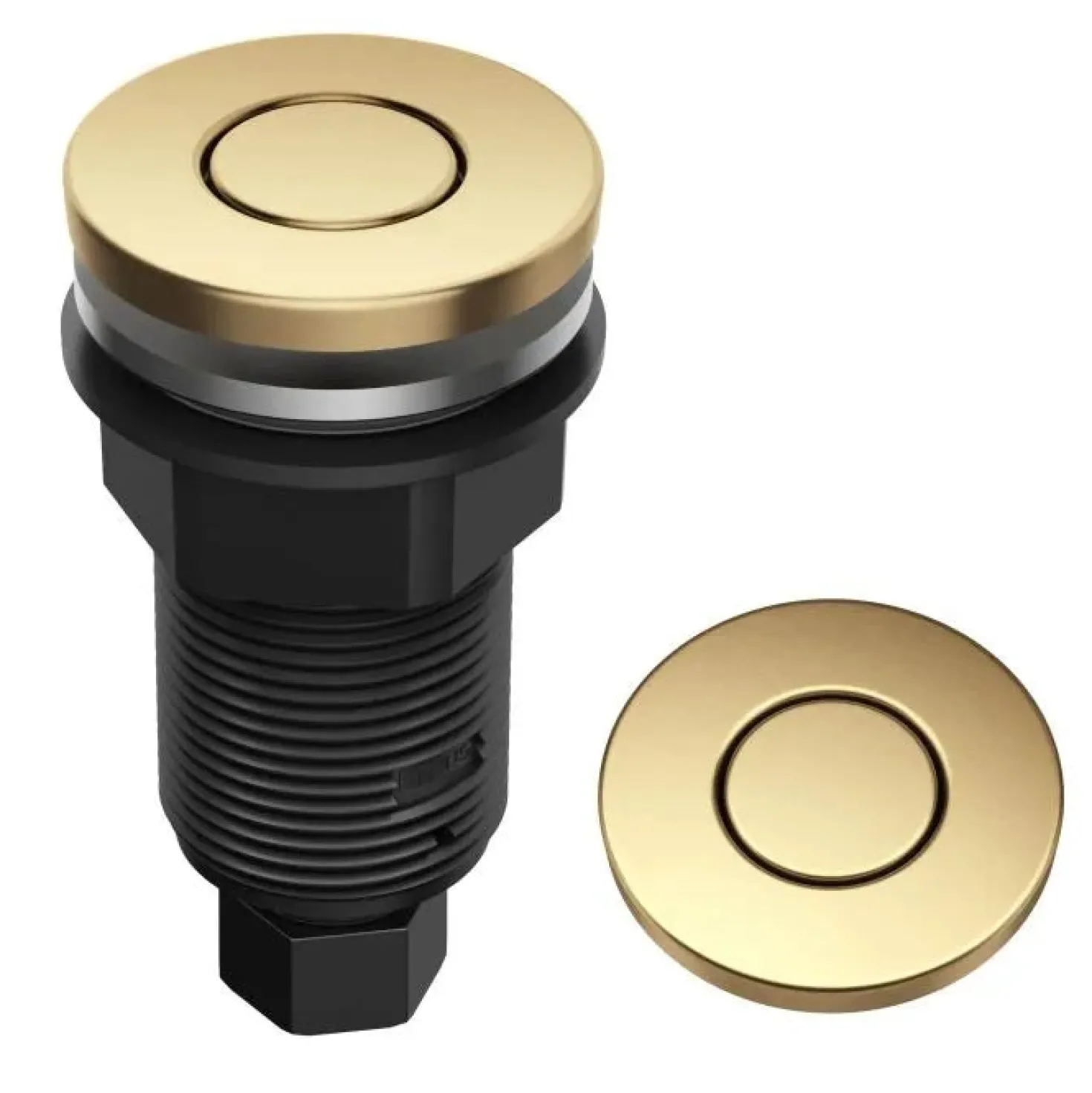 KRAUS Contemporary Flat Top Garbage Disposal Air Switch Button in Brushed Brass