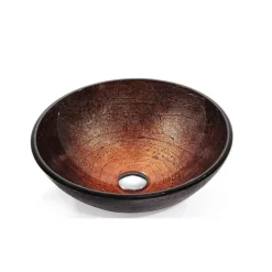 KRAUS Copper Illusion Glass Vessel Bathroom Sink with PU-MR