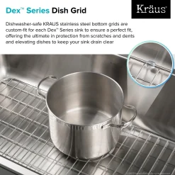 KRAUS Dex Series 33-Inch Stainless Steel Kitchen Sink Bottom Grid with Soft Rubber Bumpers
