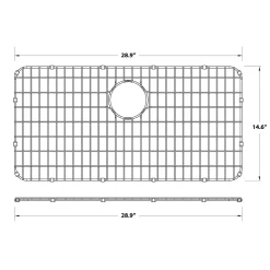 KRAUS Dex Series 33-Inch Stainless Steel Kitchen Sink Bottom Grid with Soft Rubber Bumpers