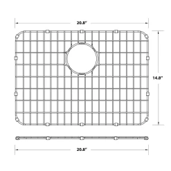 KRAUS Dex Series 25-Inch Stainless Steel Kitchen Sink Bottom Grid with Soft Rubber Bumpers